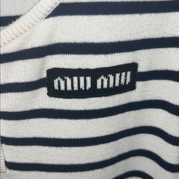 MIU MIU Striped Sleeveless cotton Dress - Picture 11 of 14